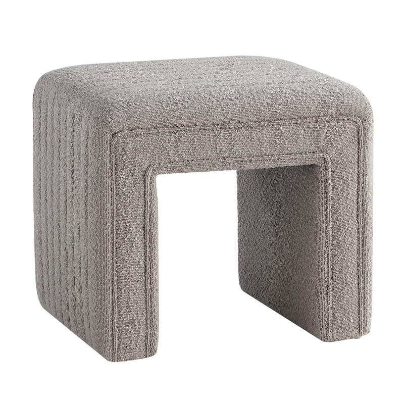 Vanity Stool Chair Modern Ottoman Foot Stool with Wooden Legs Sofa Bench Footstool Orren Ellis Upholstery Color Taupe